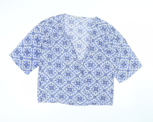 Primark Womens Blue  Viscose Basic Blouse Size M V-Neck