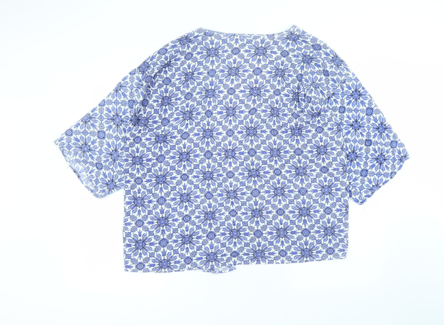 Primark Womens Blue  Viscose Basic Blouse Size M V-Neck