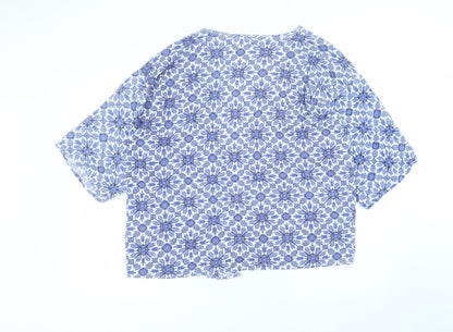 Primark Womens Blue  Viscose Basic Blouse Size M V-Neck