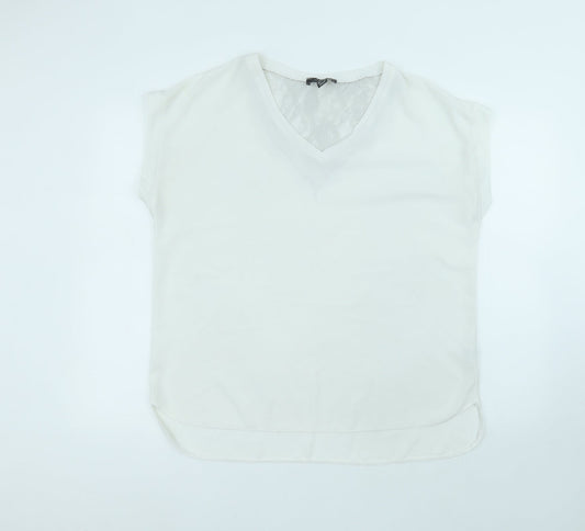 Atmosphere Womens White  Polyester Basic T-Shirt Size 16 Round Neck