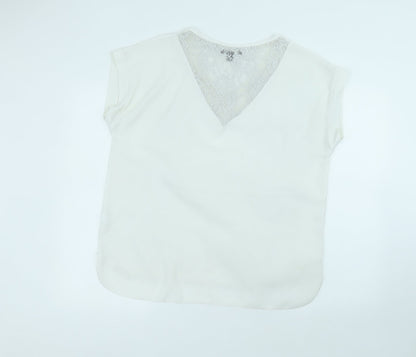 Atmosphere Womens White  Polyester Basic T-Shirt Size 16 Round Neck