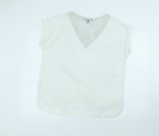 Atmosphere Womens White  Polyester Basic T-Shirt Size 16 Round Neck