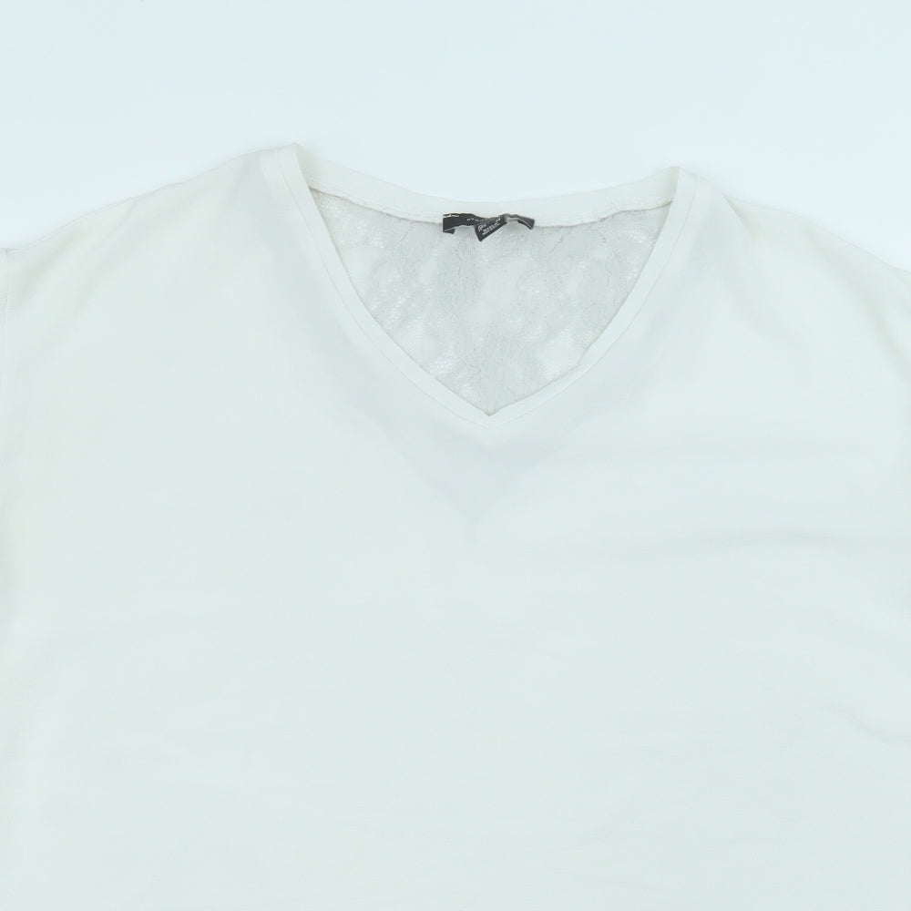 Atmosphere Womens White  Polyester Basic T-Shirt Size 16 Round Neck