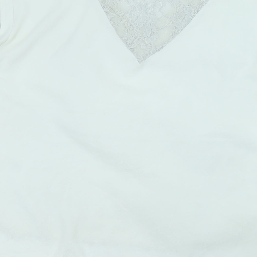 Atmosphere Womens White  Polyester Basic T-Shirt Size 16 Round Neck