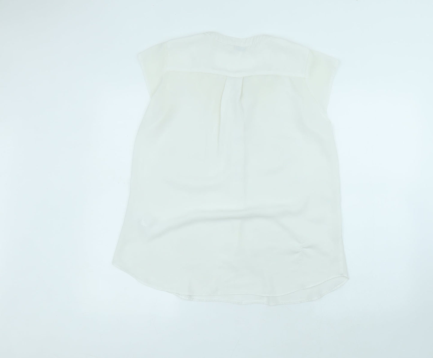 Paraphrase Womens White  Polyester Basic T-Shirt Size L Round Neck