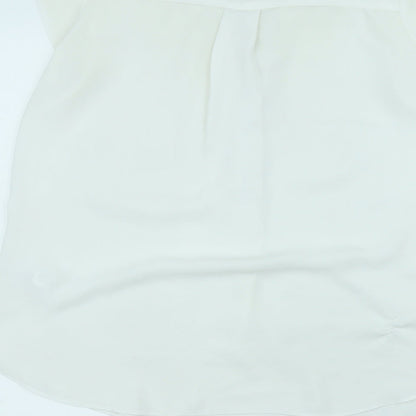 Paraphrase Womens White  Polyester Basic T-Shirt Size L Round Neck