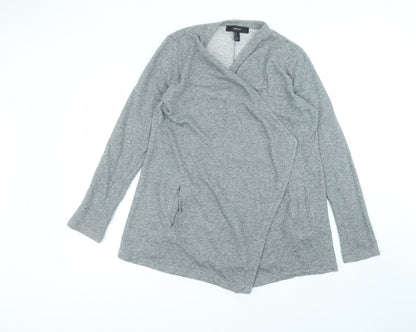 FOREVER 21 Womens Grey Round Neck  Cotton Cardigan Jumper Size M
