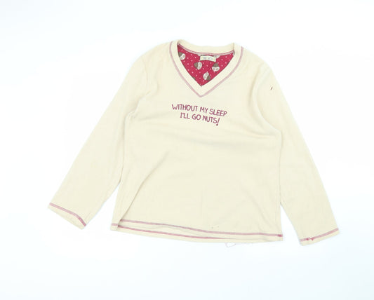 Primark Womens Beige V-Neck  Polyester Pullover Jumper Size M