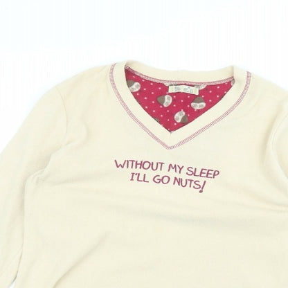 Primark Womens Beige V-Neck  Polyester Pullover Jumper Size M