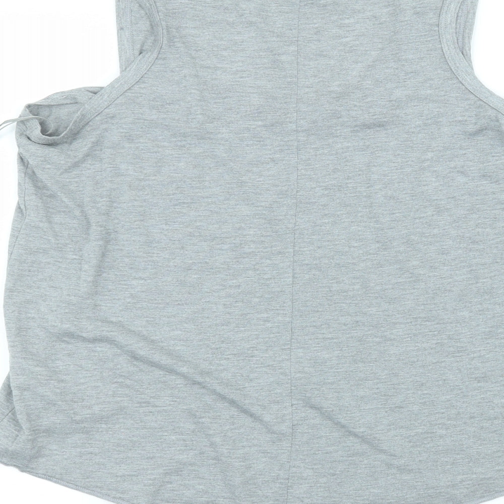 Matalan Womens Grey  Polyester Basic Tank Size 16 Round Neck