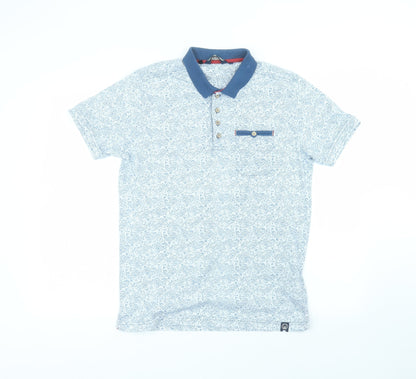 Duck and Cover Mens Blue  Cotton  Polo Size M Collared