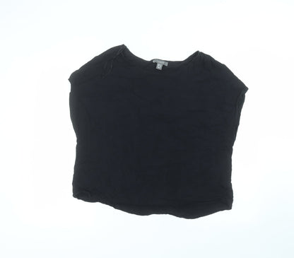 Primark Womens Black  Viscose Basic Blouse Size 14 Round Neck