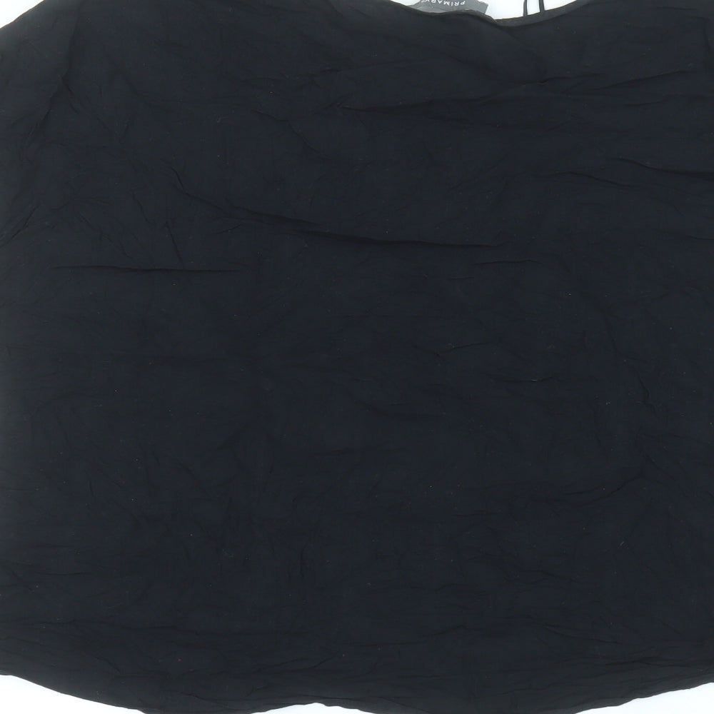 Primark Womens Black  Viscose Basic Blouse Size 14 Round Neck