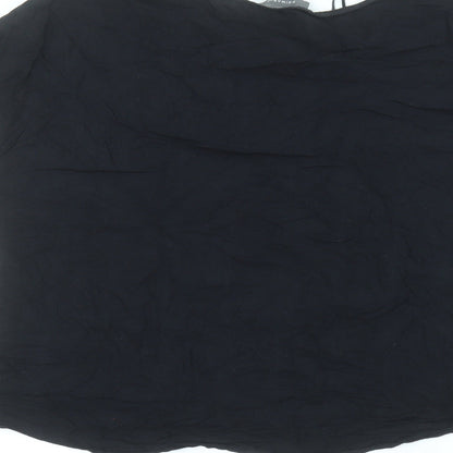 Primark Womens Black  Viscose Basic Blouse Size 14 Round Neck