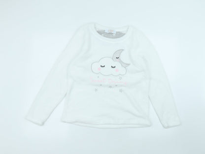 Primark Womens White Round Neck  Polyester Pullover Jumper Size 8