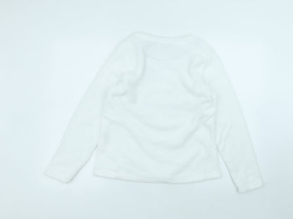 Primark Womens White Round Neck  Polyester Pullover Jumper Size 8