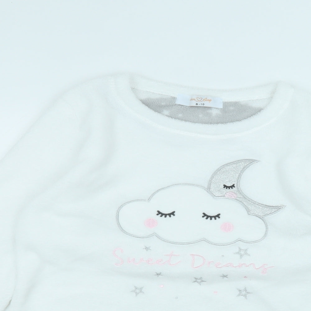 Primark Womens White Round Neck  Polyester Pullover Jumper Size 8