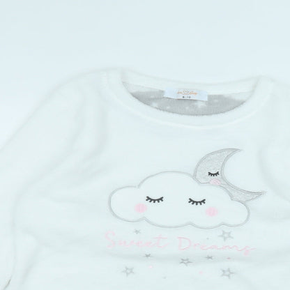 Primark Womens White Round Neck  Polyester Pullover Jumper Size 8