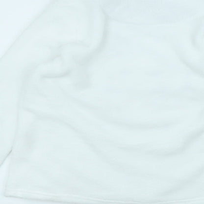 Primark Womens White Round Neck  Polyester Pullover Jumper Size 8