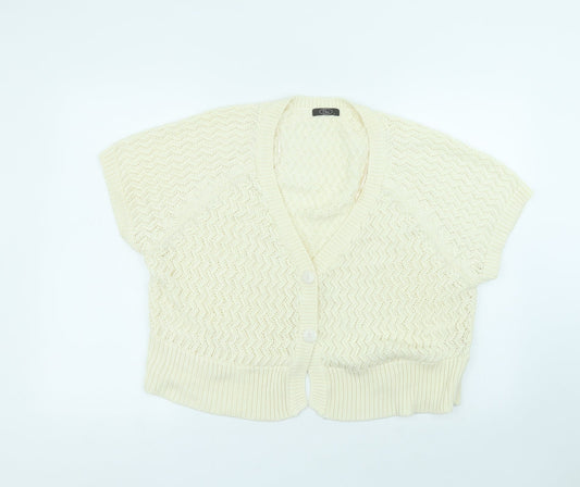 BM Womens White   Jacket Coatigan Size L