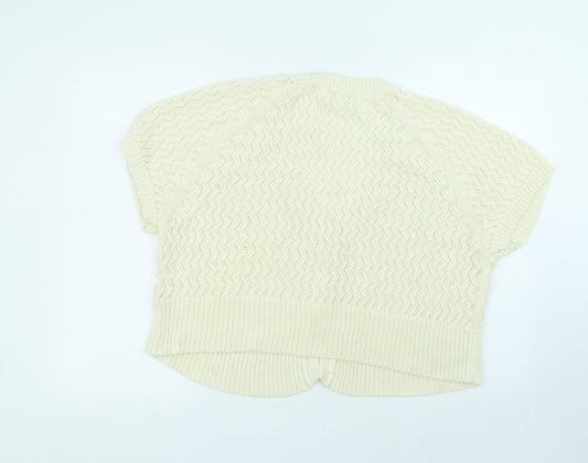 BM Womens White   Jacket Coatigan Size L