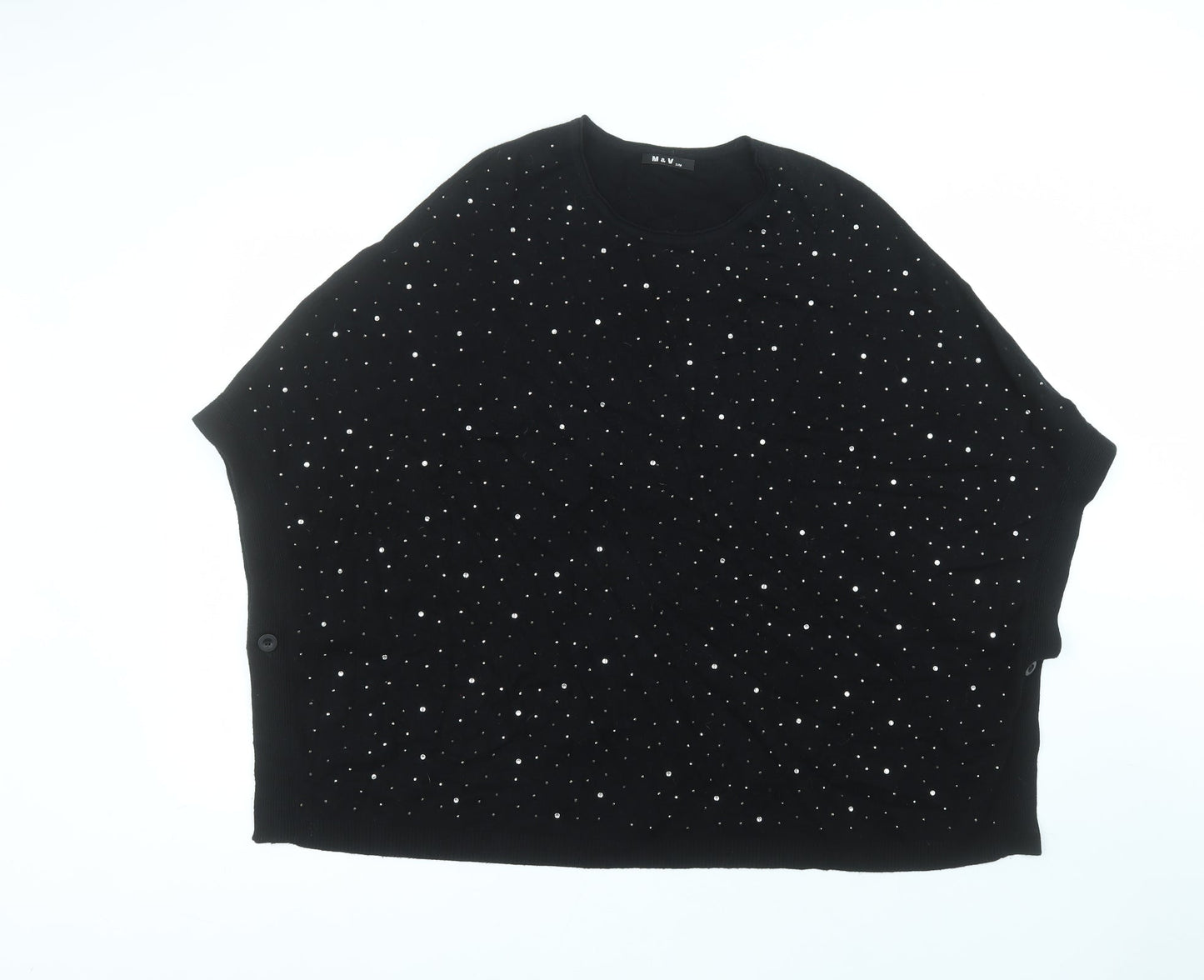 Womens UK Size S M&V Black Pullover Jumper