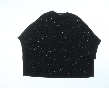 Womens UK Size S M&V Black Pullover Jumper