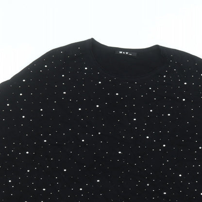 Womens UK Size S M&V Black Pullover Jumper