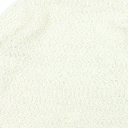 alexare Womens White Collared  Polyester Pullover Jumper Size L
