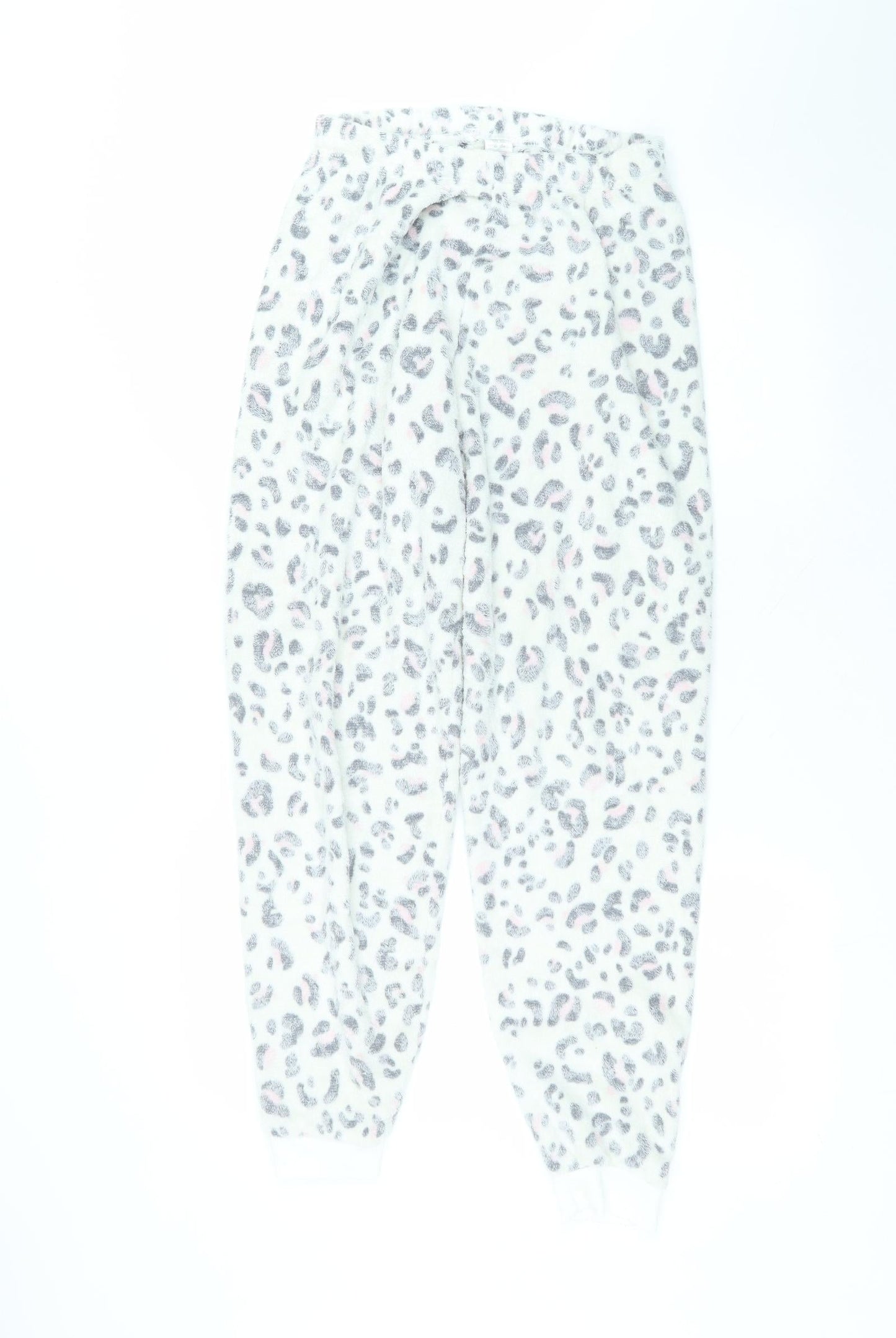Primark Womens White Animal Print Polyester Sweatpants Trousers Size S L27 in Regular