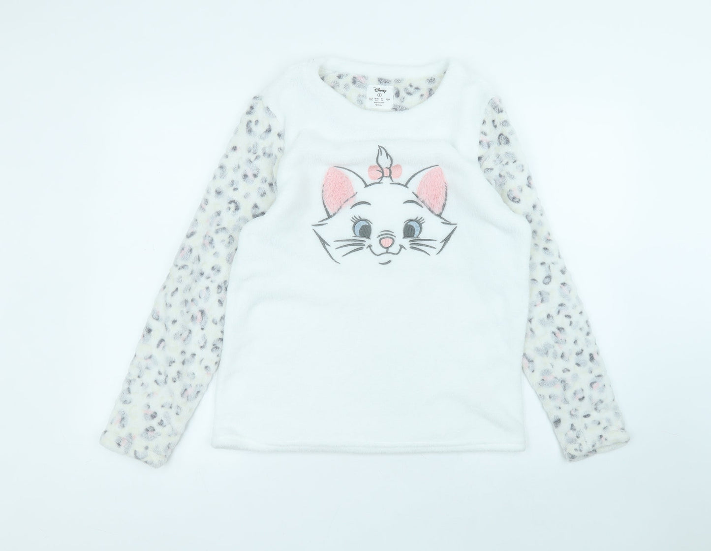 Primark Womens White Round Neck  Polyester Pullover Jumper Size S