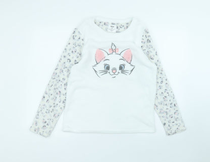 Primark Womens White Round Neck  Polyester Pullover Jumper Size S