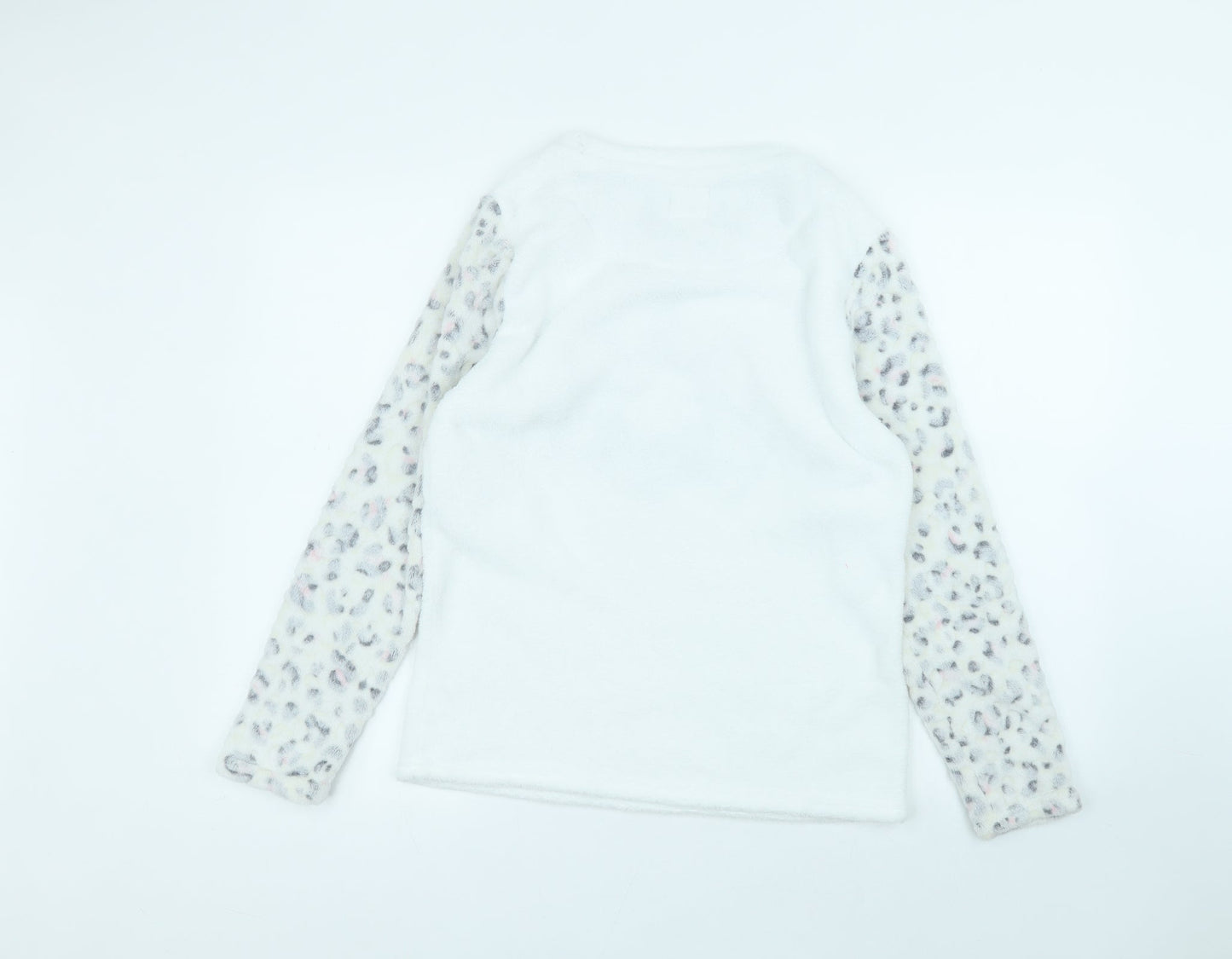 Primark Womens White Round Neck  Polyester Pullover Jumper Size S