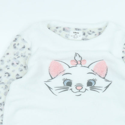 Primark Womens White Round Neck  Polyester Pullover Jumper Size S