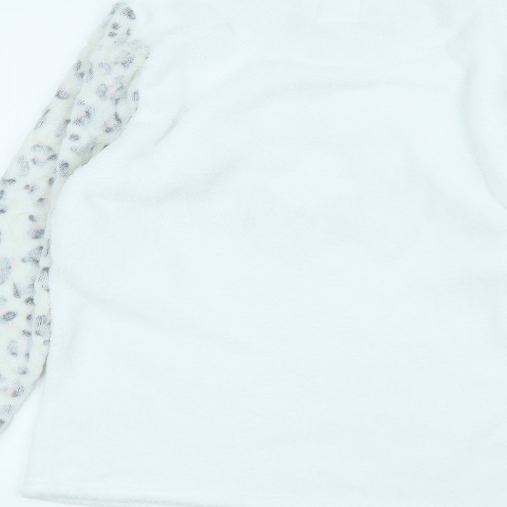 Primark Womens White Round Neck  Polyester Pullover Jumper Size S