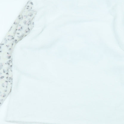 Primark Womens White Round Neck  Polyester Pullover Jumper Size S