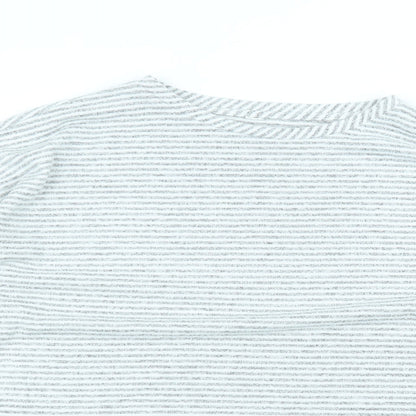 George Womens White Round Neck Striped Polyester Pullover Jumper Size 20