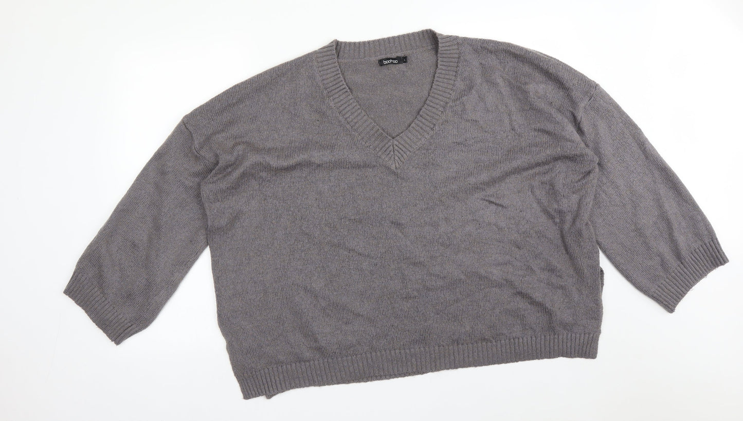 Boohoo Womens Purple  Viscose Pullover Sweatshirt Size L