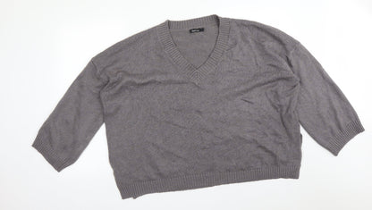 Boohoo Womens Purple  Viscose Pullover Sweatshirt Size L