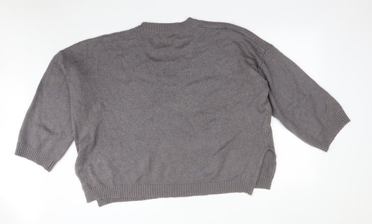 Boohoo Womens Purple  Viscose Pullover Sweatshirt Size L