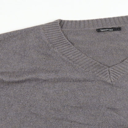 Boohoo Womens Purple  Viscose Pullover Sweatshirt Size L