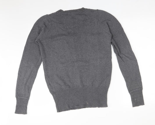 Zara Mens Grey  Cotton Pullover Sweatshirt Size L