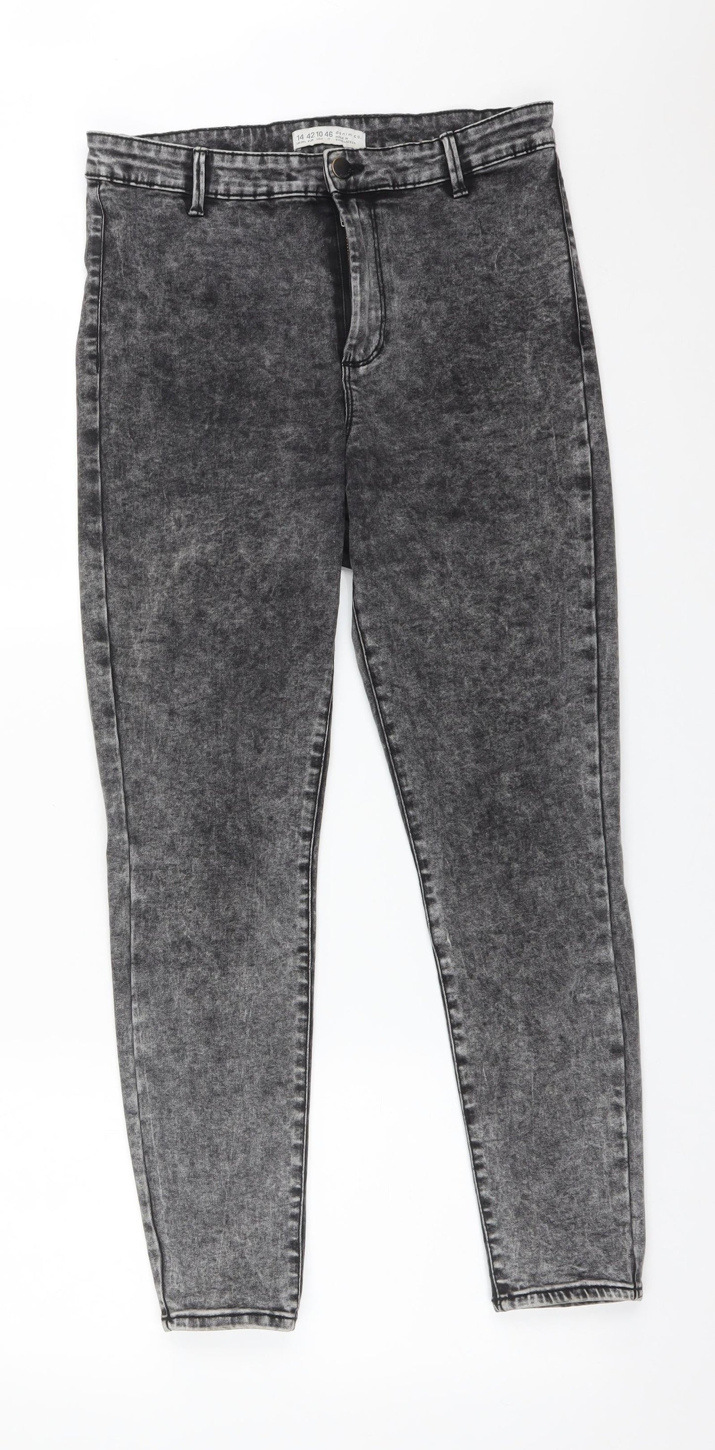 DENIM CO Womens Black  Cotton Skinny Jeans Size 14 L26 in Regular