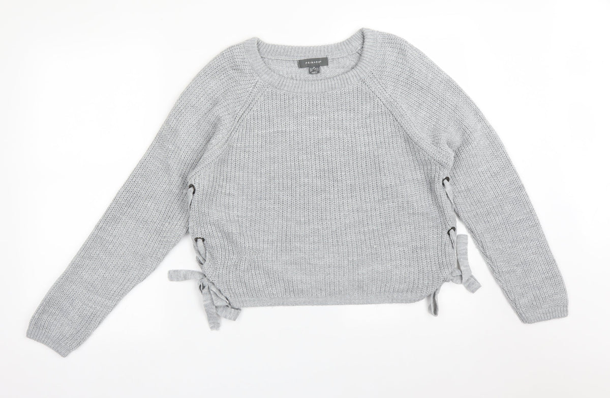 Additional front view of Primark women’s grey acrylic pullover sweatshirt, size M