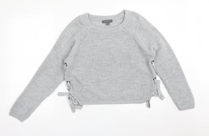 Additional front view of Primark women’s grey acrylic pullover sweatshirt, size M