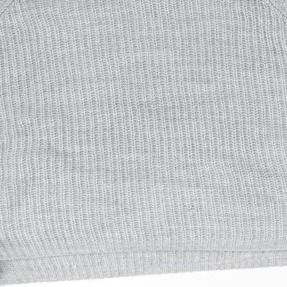 Brand and care label for Primark women’s grey acrylic pullover sweatshirt, size M