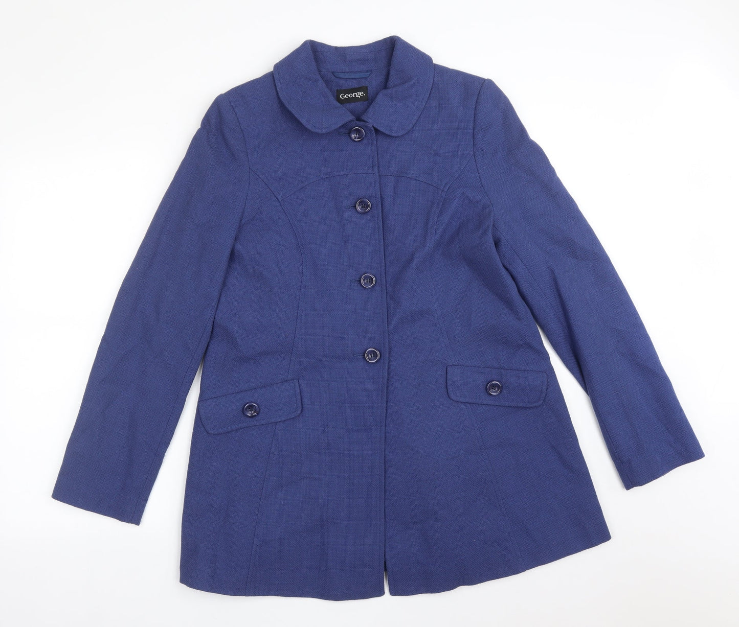 George Womens Blue   Overcoat Coat Size 12