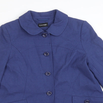 George Womens Blue   Overcoat Coat Size 12
