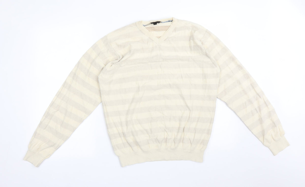 Additional front view of Stark men’s multicoloured striped cotton pullover sweatshirt, size XL