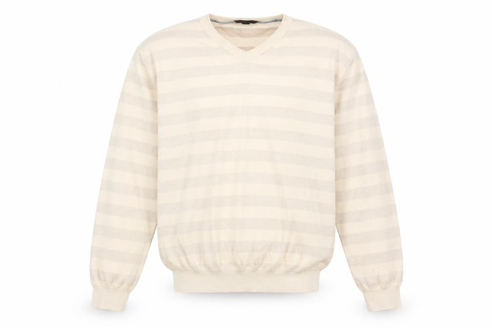 Front view of Stark men’s multicoloured striped cotton pullover sweatshirt, size XL